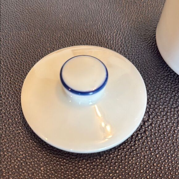 Westminster Blue Mist Cream and Blue Ceramic Sugar Bowl Farmhouse Japan - Picture 2 of 6
